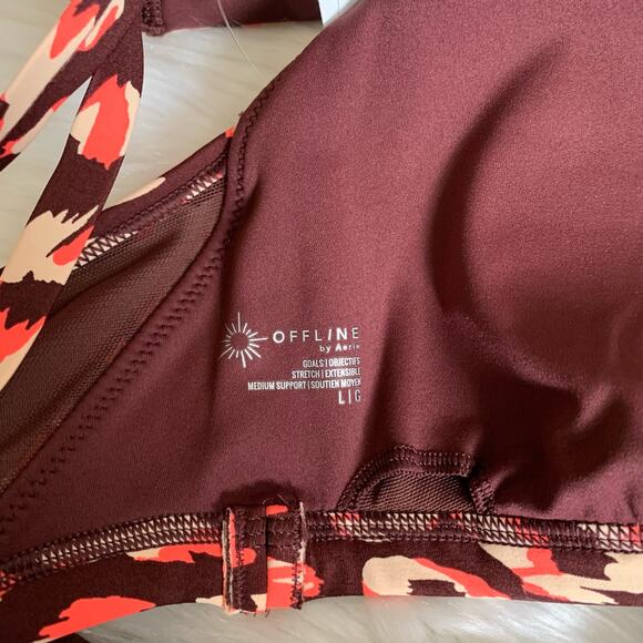 NWT Aerie Offline Goals Stretch Mesh Back Sports Bra - Picture 7 of 9